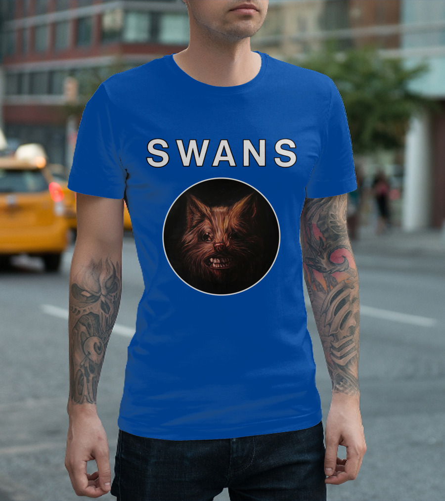 SWANS Ferocious Feline Face T-Shirt