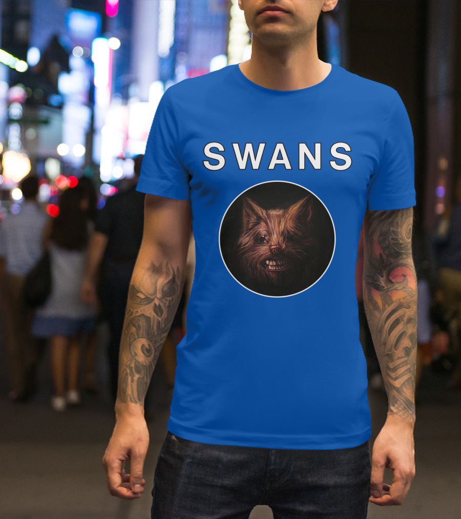 SWANS Ferocious Feline Face T-Shirt