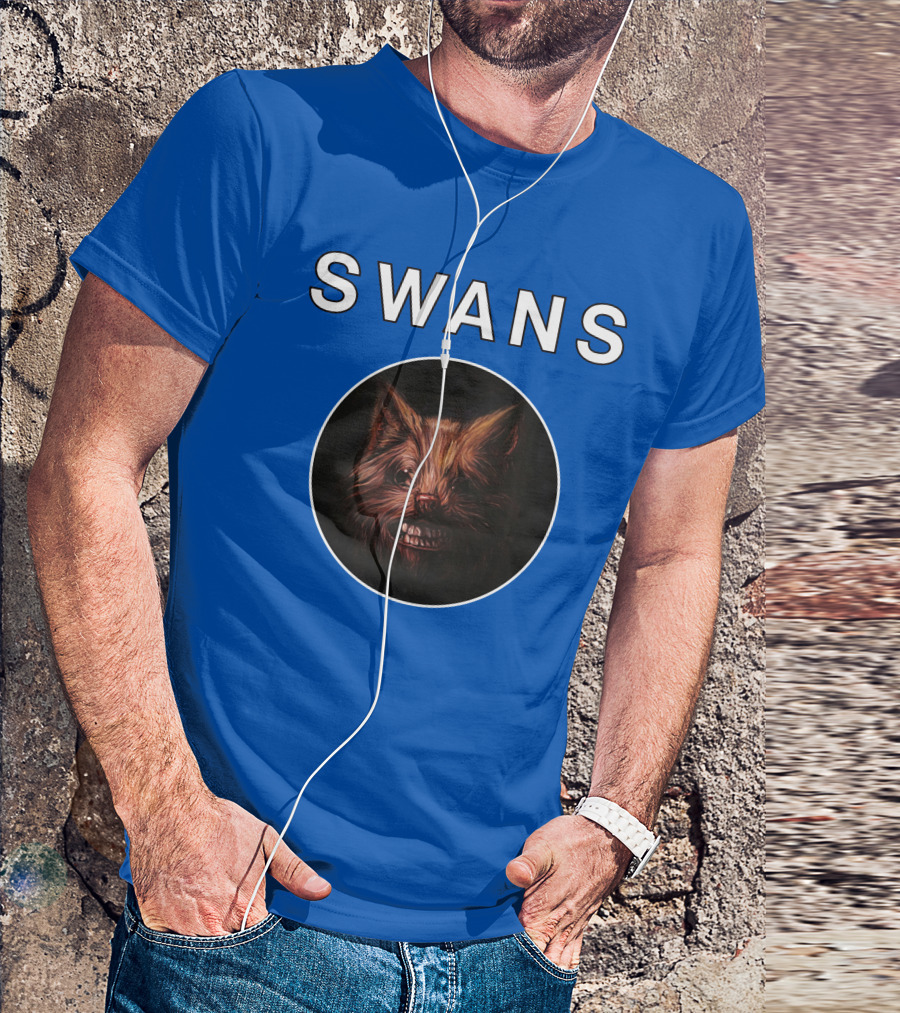 SWANS Ferocious Feline Face T-Shirt