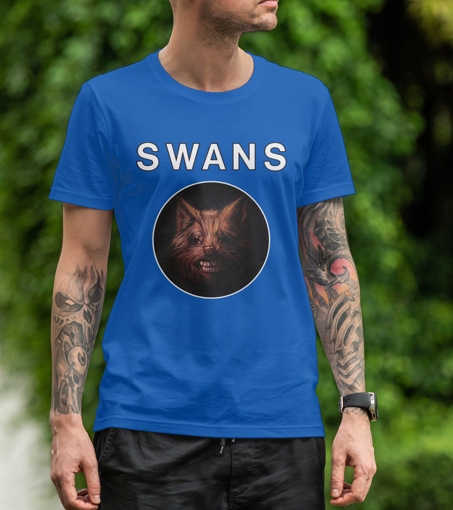 SWANS Ferocious Feline Face T-Shirt