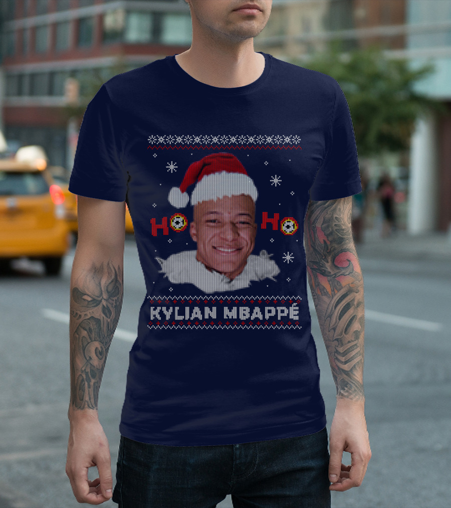 Kylian Mbappe Ho Ho Christmas Santa Hat T-Shirt
