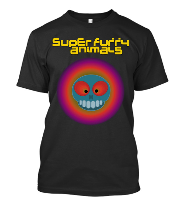 Super Furry Animals Rings Around The World Album Icon With Psychedelic Skull T-Shirt