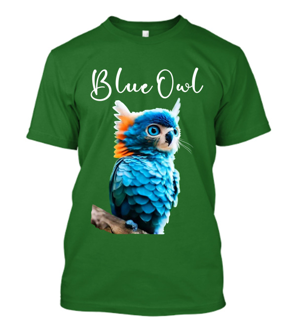 Beautiful Blue Owl Fantasy Creature T-Shirt