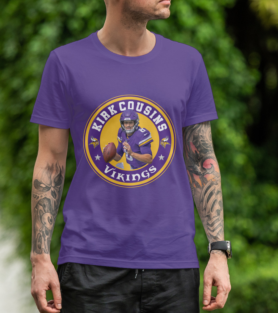 Kirk Cousins Minnesota Vikings Football Quarterback NFL Logo Circle T-Shirt