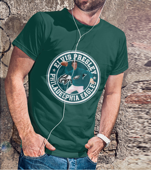Elvis Presley Philadelphia Eagles Football Quarterback T-Shirt