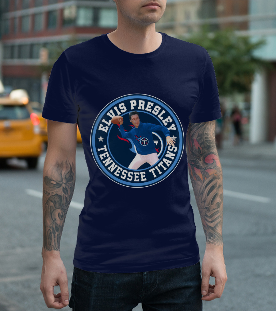 Elvis Presley Tennessee Titans Football T-Shirt