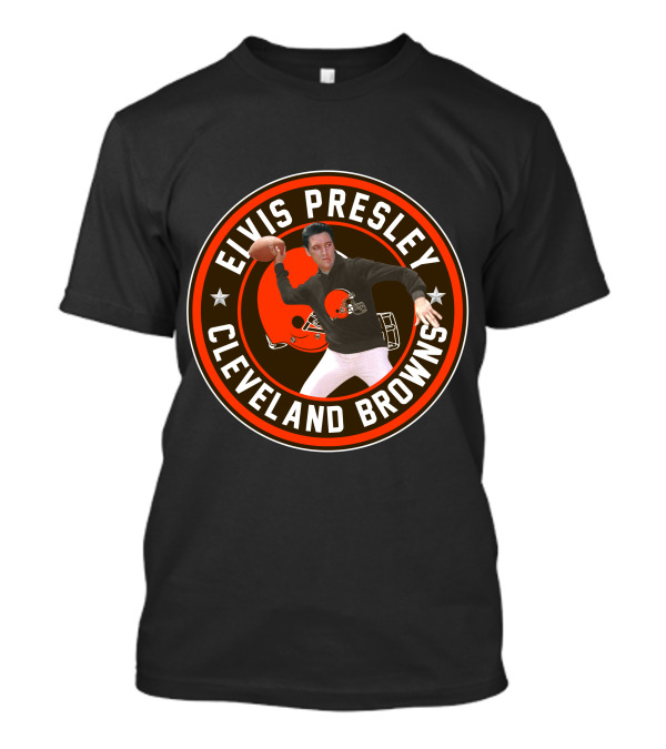 Elvis Presley Cleveland Browns Football Quarterback T-Shirt