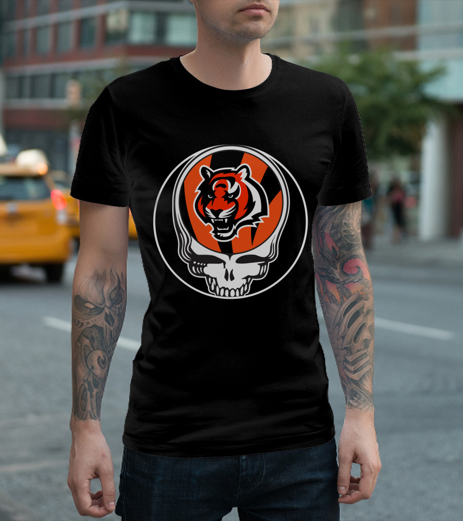 Cincinnati Bengals Skull Tiger T-Shirt