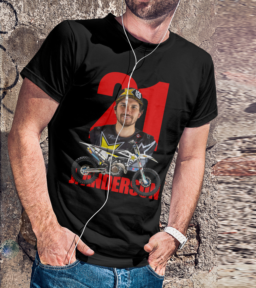 Jason Anderson 21 Motocross Star With Bike And Number T-Shirt