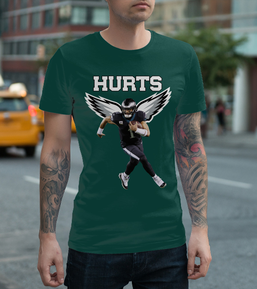 Hurts Eagles Quarterback Wings Football T-Shirt