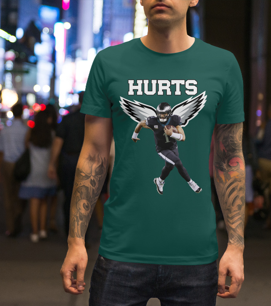 Hurts Eagles Quarterback Wings Football T-Shirt
