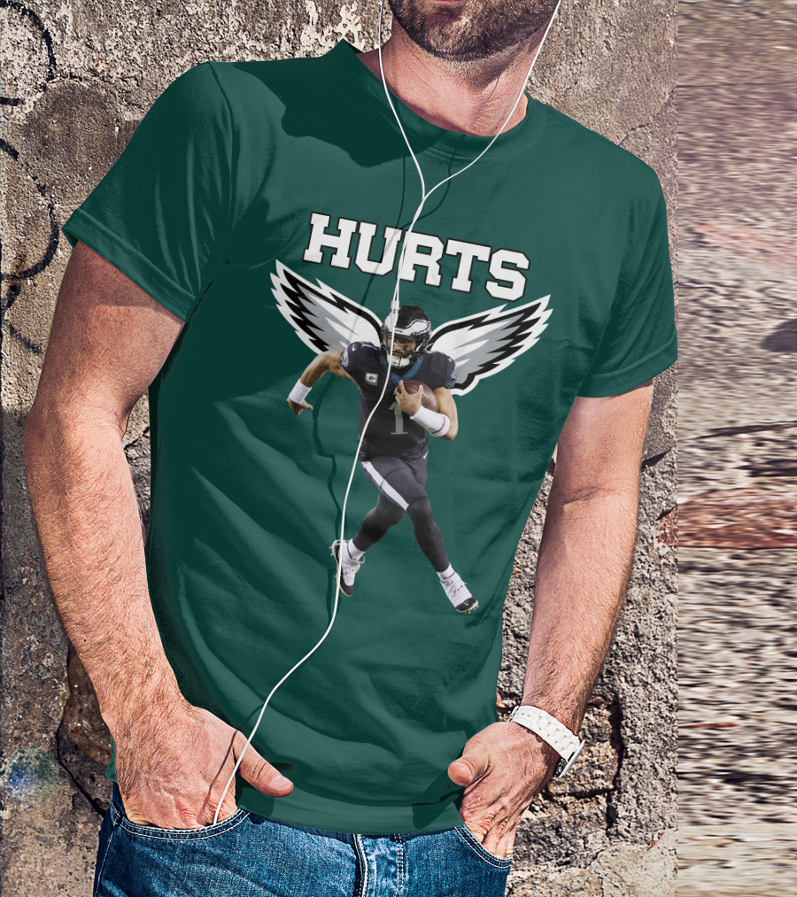 Hurts Eagles Quarterback Wings Football T-Shirt