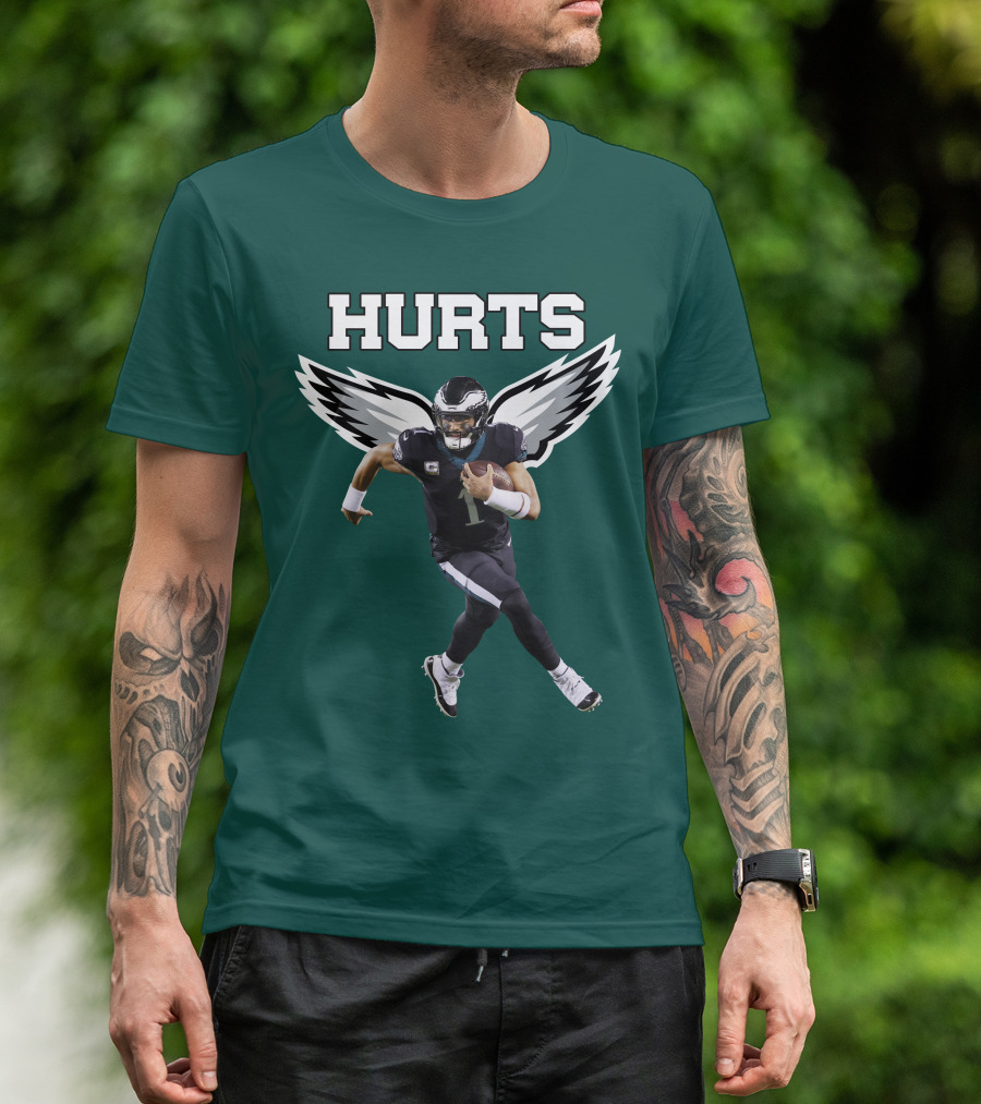 Hurts Eagles Quarterback Wings Football T-Shirt