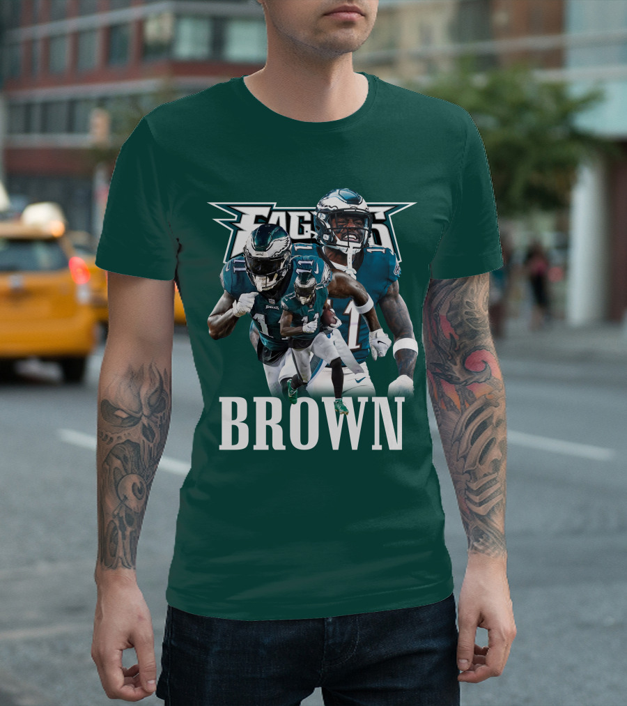 Philadelphia Eagles AJB11 Football Action Collage T-Shirt