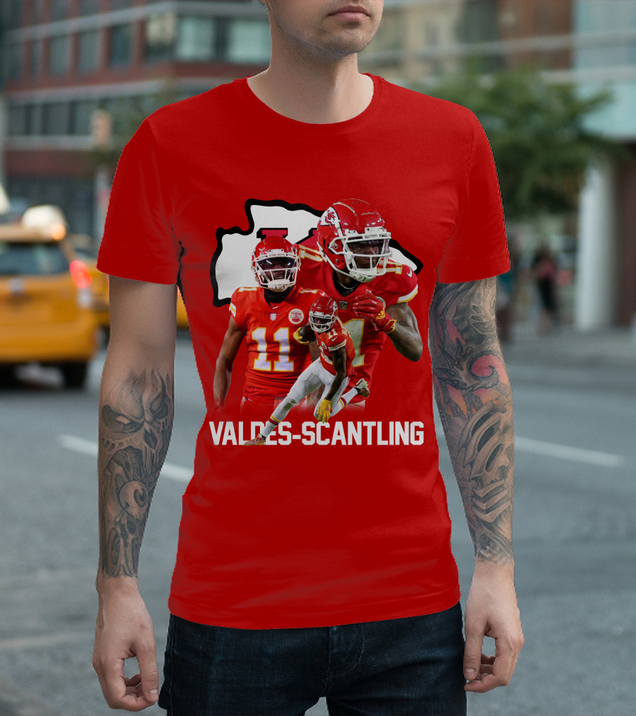 MVS11 Kansas City Football Wide Receiver Red Jersey Chiefs Player T-Shirt