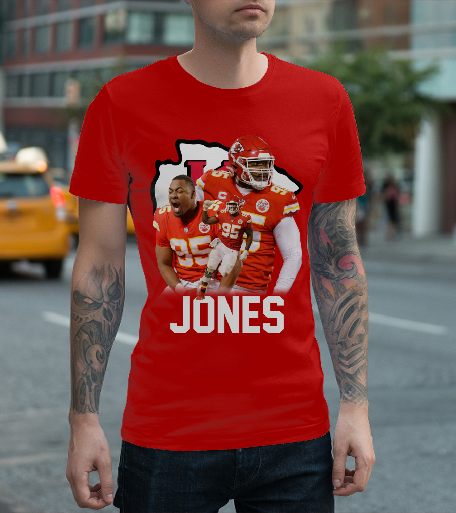 Kansas City Chiefs CJ95 Football Star Player Montage T-Shirt