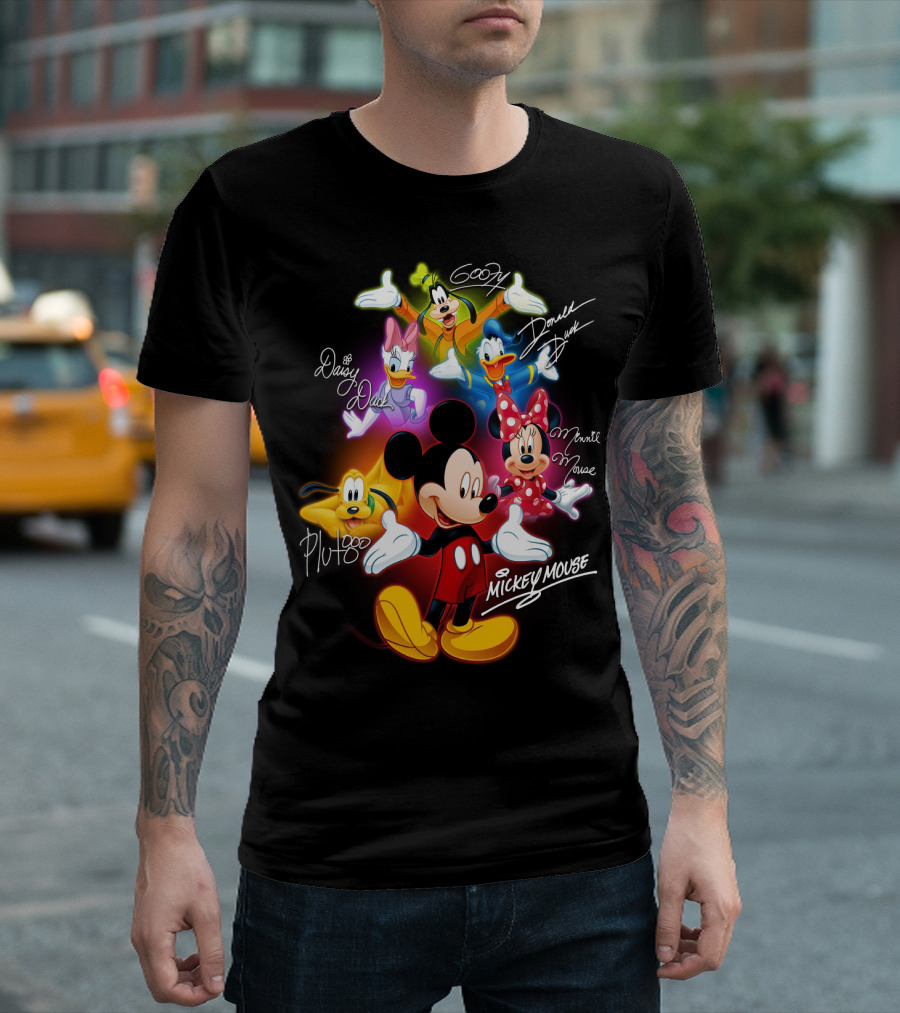 Mickey Mouse Minnie Mouse Donald Duck Daisy Duck Goofy Pluto T-Shirt