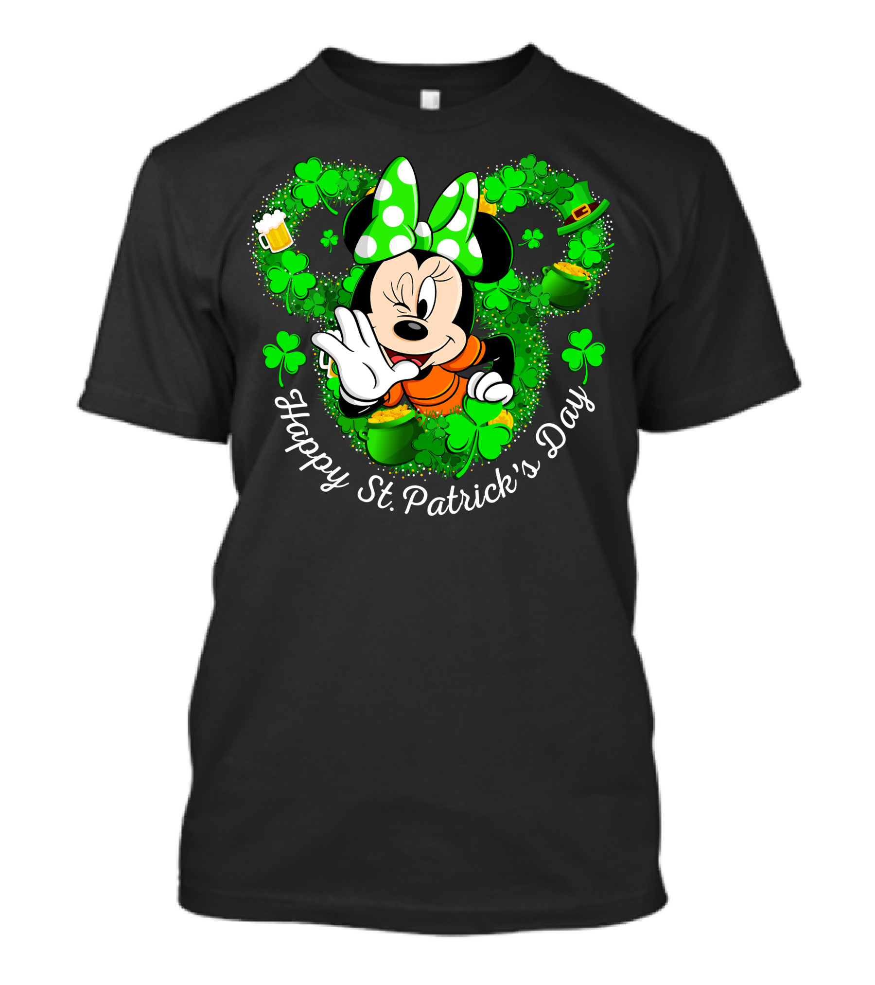 Minnie Happy St. Patrick's Day Shamrocks And Irish Celebration T-Shirt
