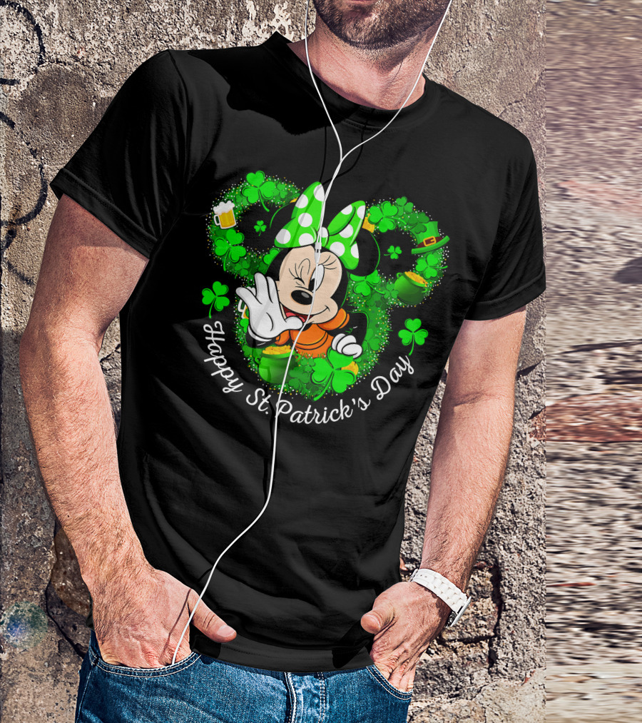 Minnie Happy St. Patrick's Day Shamrocks And Irish Celebration T-Shirt