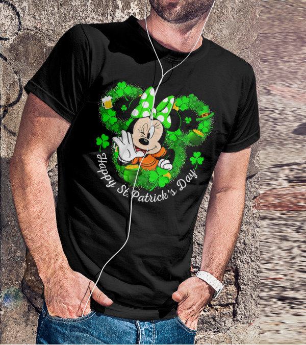 Minnie Happy St. Patrick's Day Shamrocks And Irish Celebration T-Shirt