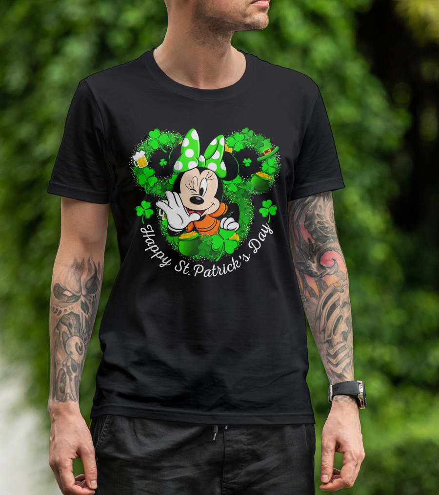 Minnie Happy St. Patrick's Day Shamrocks And Irish Celebration T-Shirt