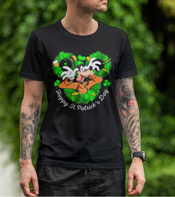Happy St. Patrick's Day Goofy Shamrocks And Leprechaun Hat T-Shirt