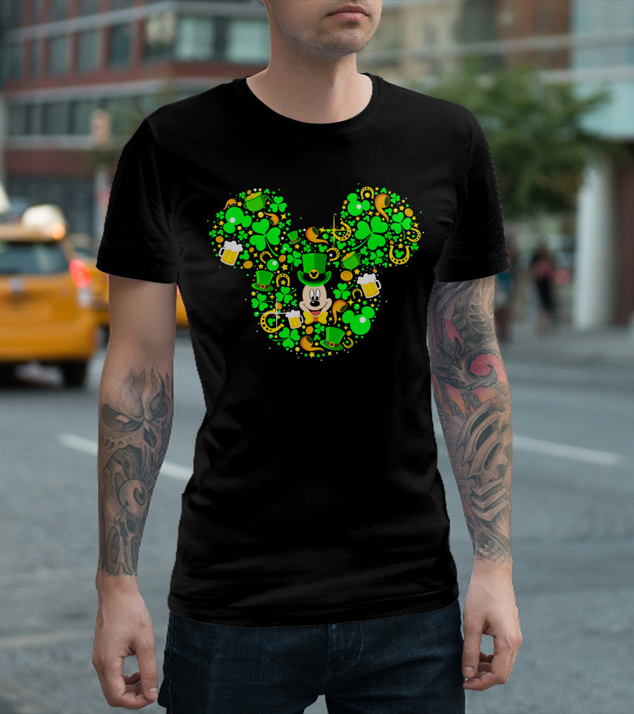 Mickey Shamrock St. Patrick's Day Clover Leprechaun Hat T-Shirt