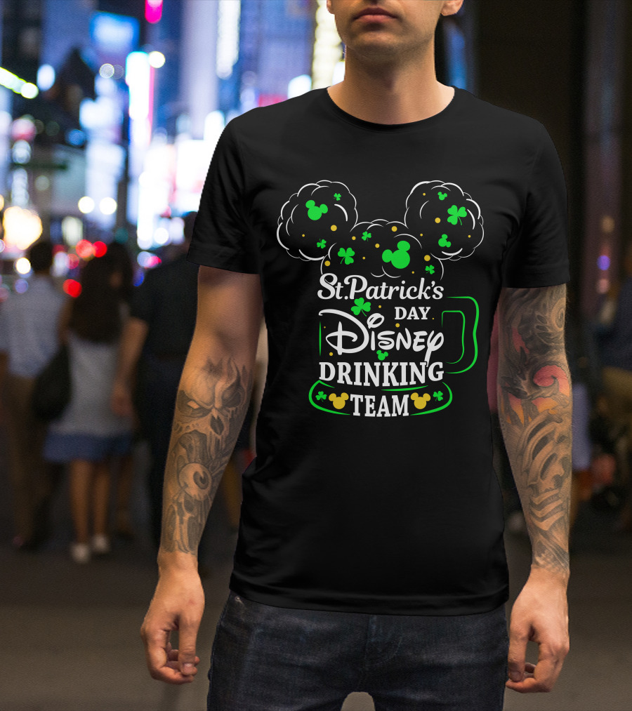 St. Patrick's Day Disney Drinking Team Shamrocks And Mickey Heads T-Shirt