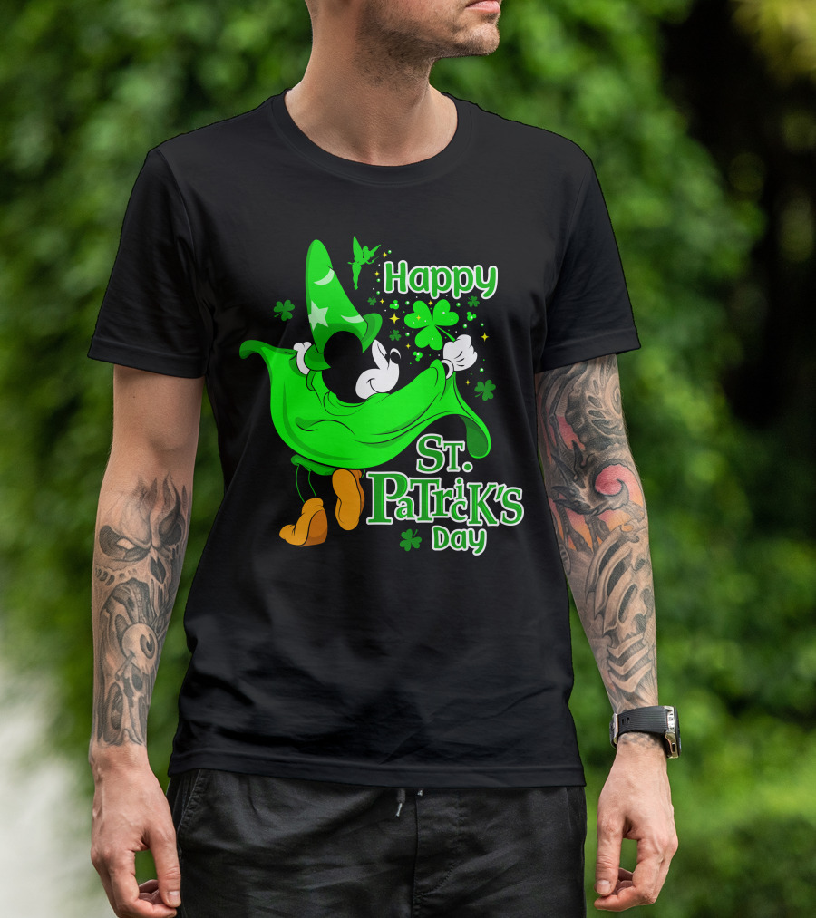 Happy St. Patrick's Day Mickey Fantasia Clover Magic T-Shirt
