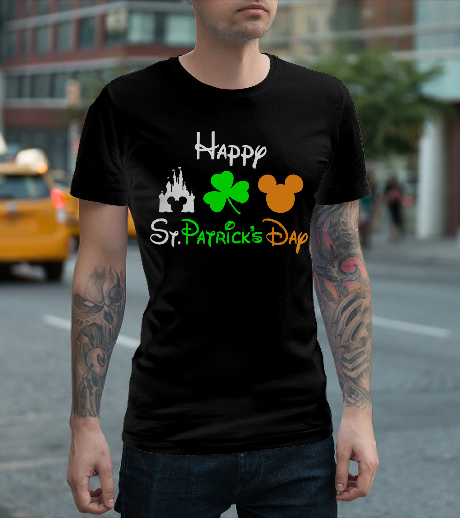 Happy St. Patrick's Day Castle Clover Mouse T-Shirt