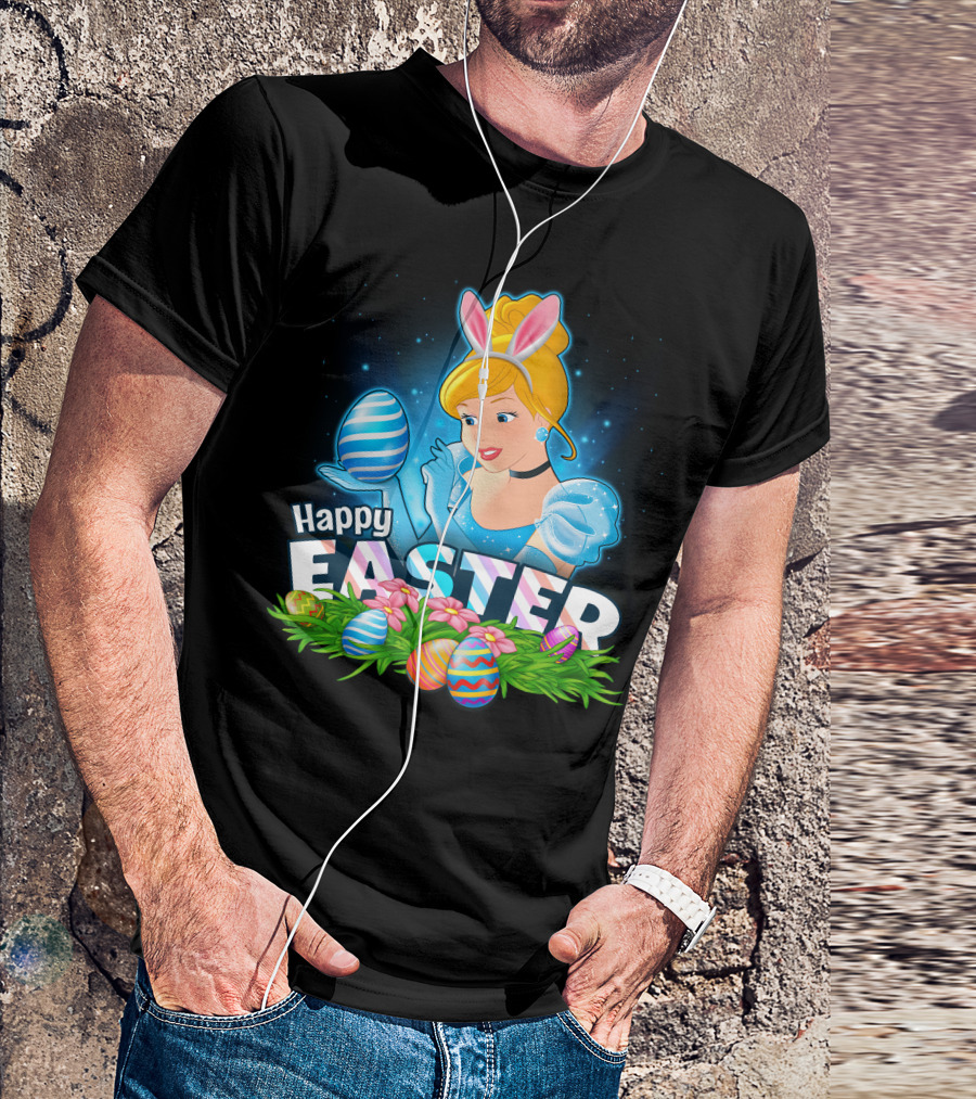 Cinderella Happy Easter Bunny Ears And Eggs T-Shirt