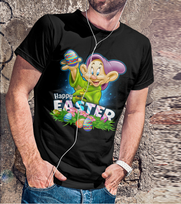 Dopey Happy Easter Colorful Eggs And Flowers T-Shirt