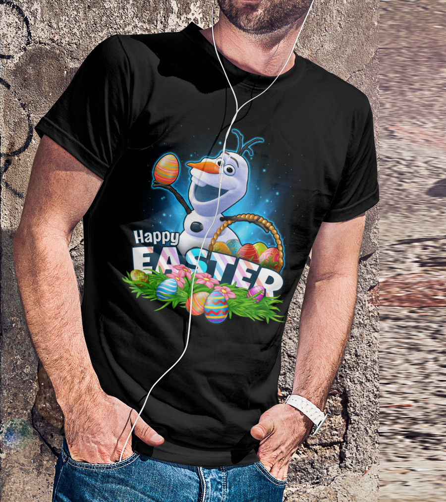 Happy Easter Olaf Easter Eggs Basket T-Shirt