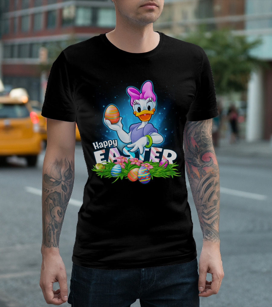 DAISY Duck Holding Easter Eggs Happy Easter T-Shirt
