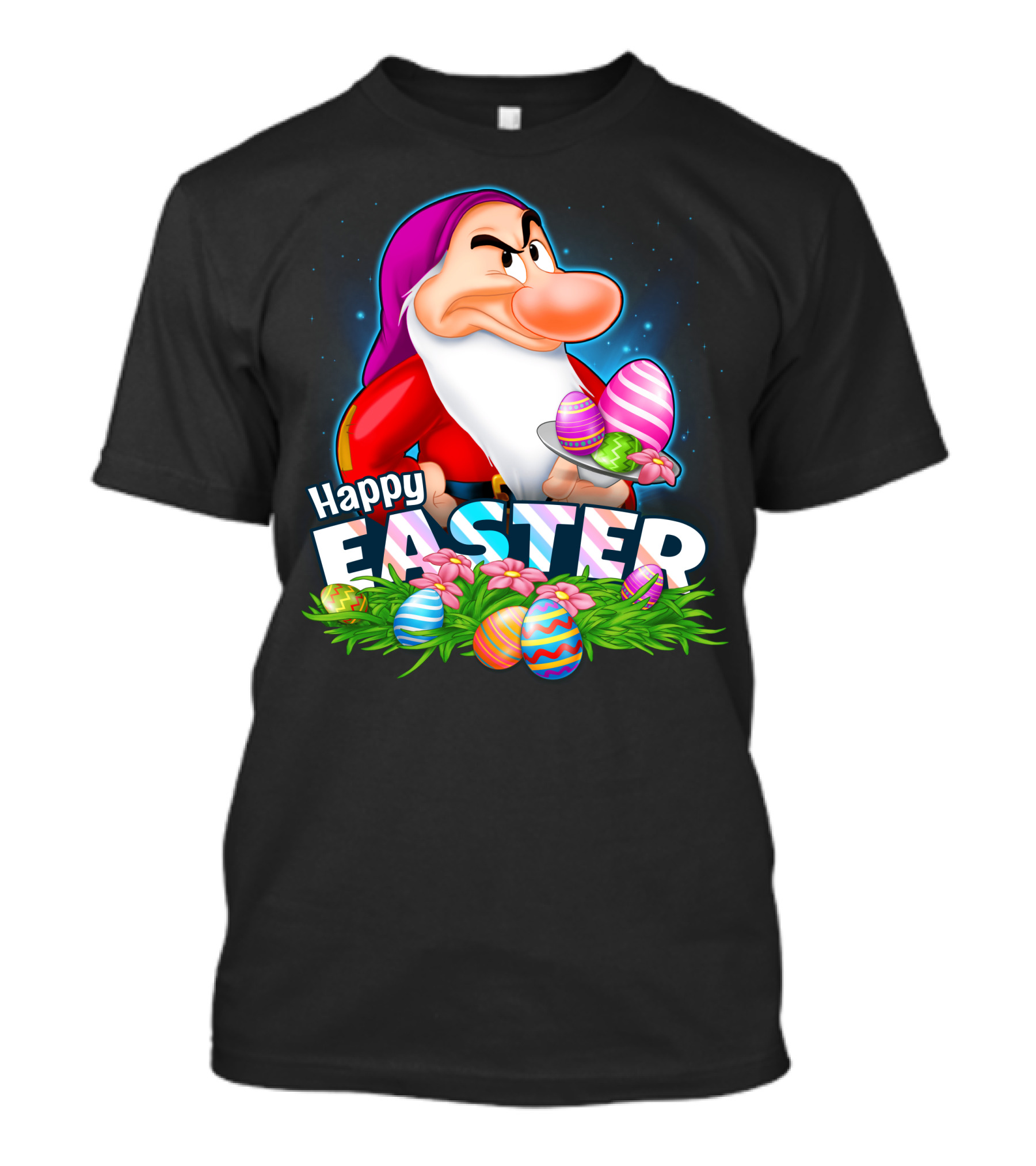 Grumpy Happy Easter Eggs And Flowers T-Shirt