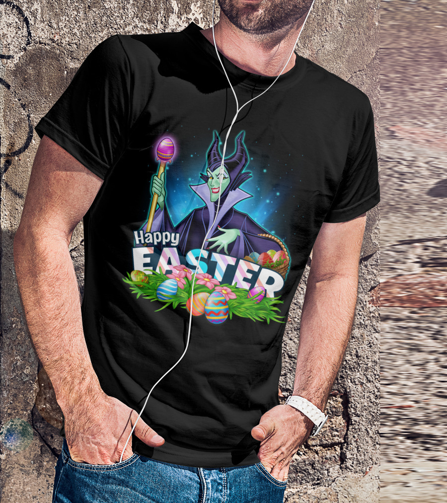 Maleficent Happy Easter With Eggs And Scepter T-Shirt