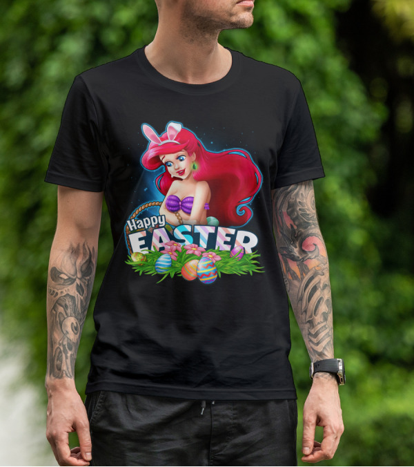 Happy Easter Ariel With Easter Eggs And Bunny Ears T-Shirt