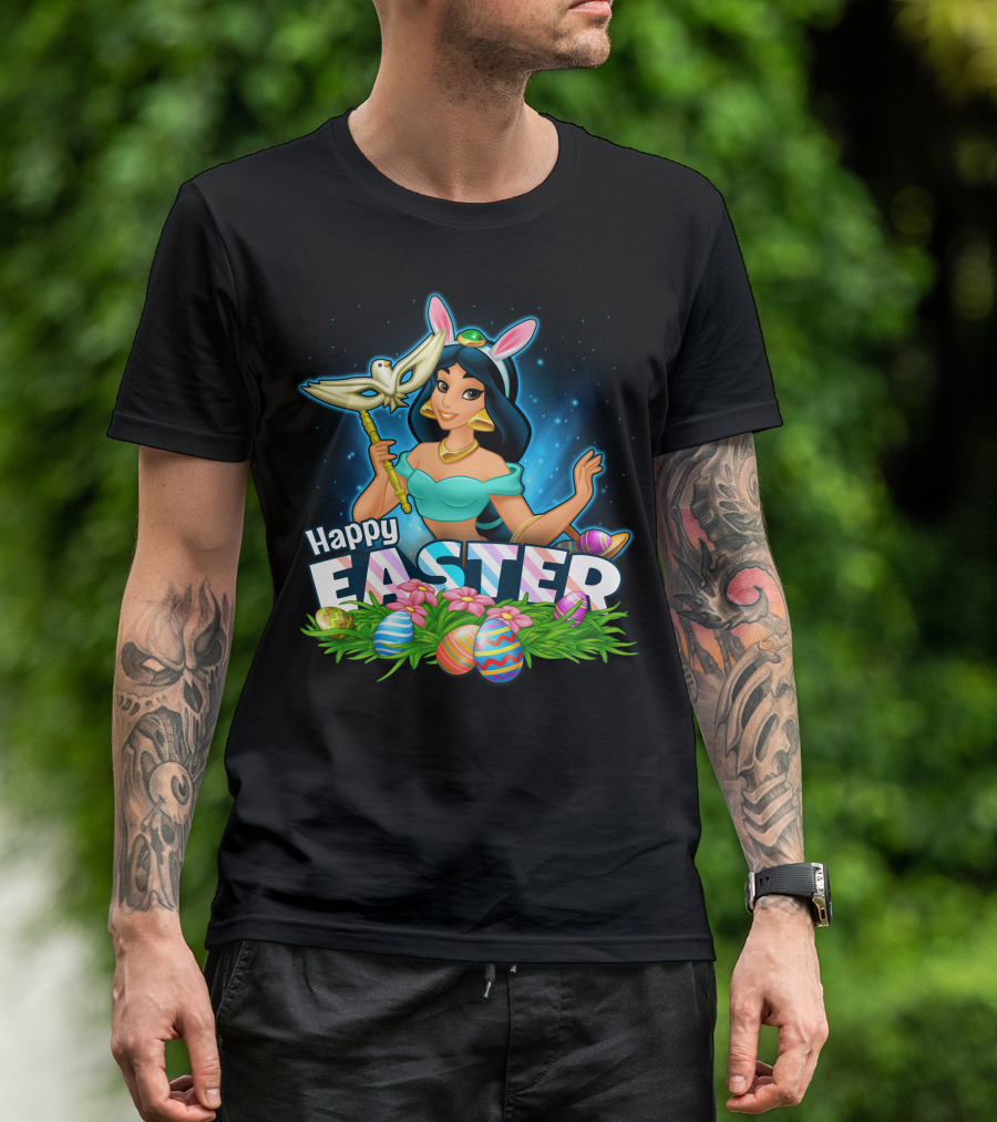 Jasmine Happy Easter Eggs And Bunny Ears T-Shirt
