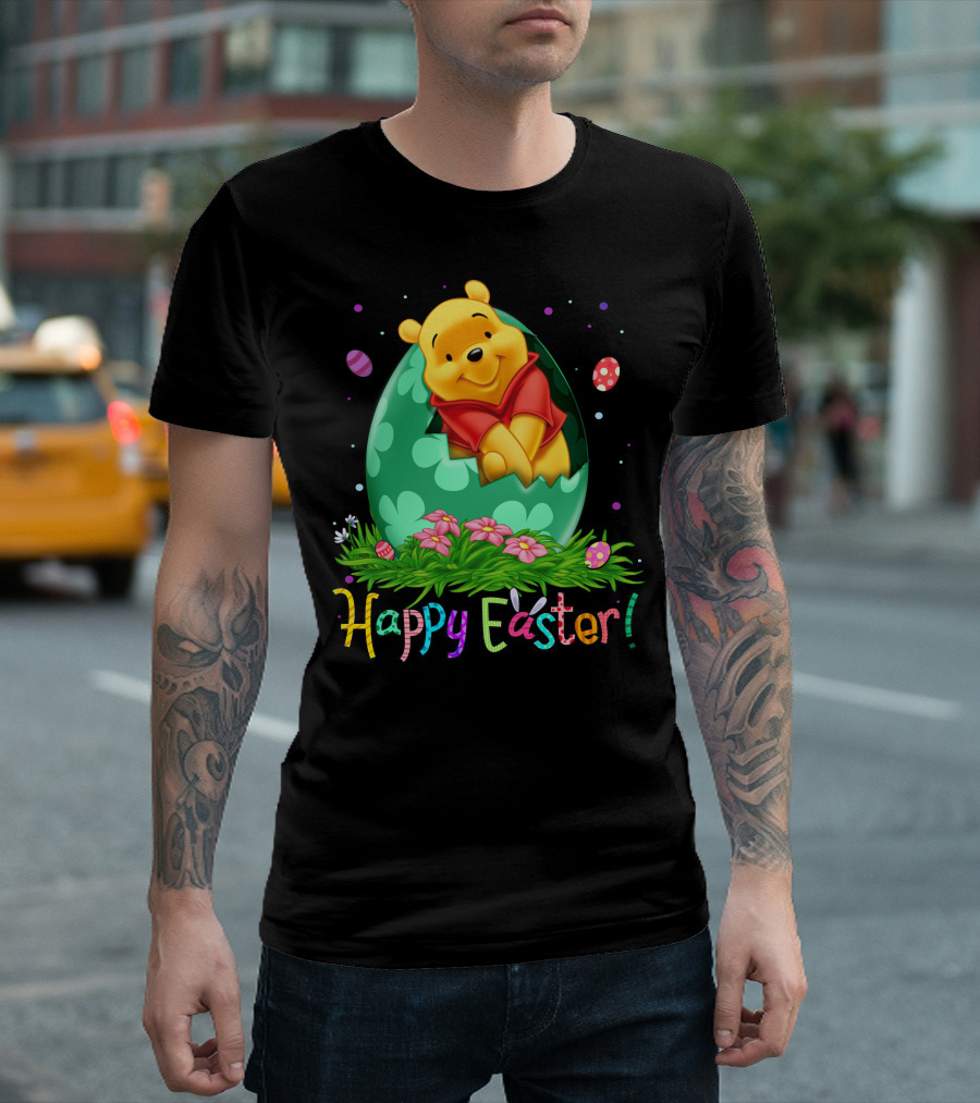 Winnie The Pooh Happy Easter Egg Greetings T-Shirt