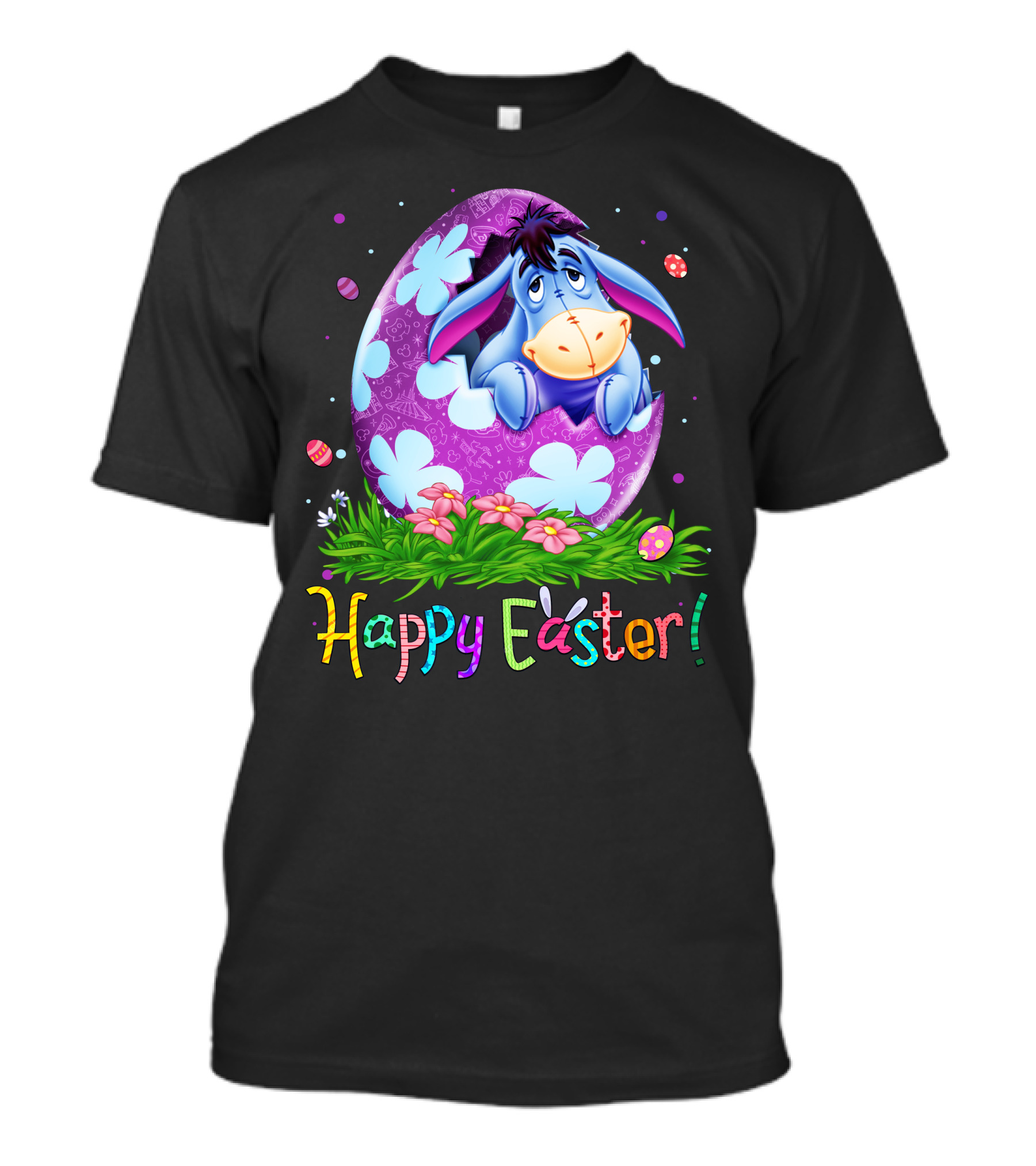 Eeyore Happy Easter Floral Egg And Flowers T-Shirt