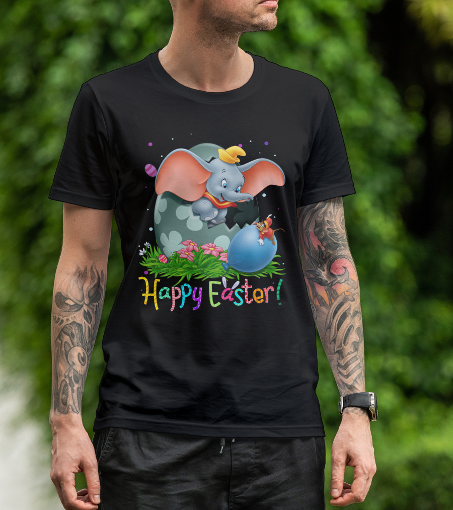 Happy Easter Dumbo Elephant In Easter Egg Scene T-Shirt