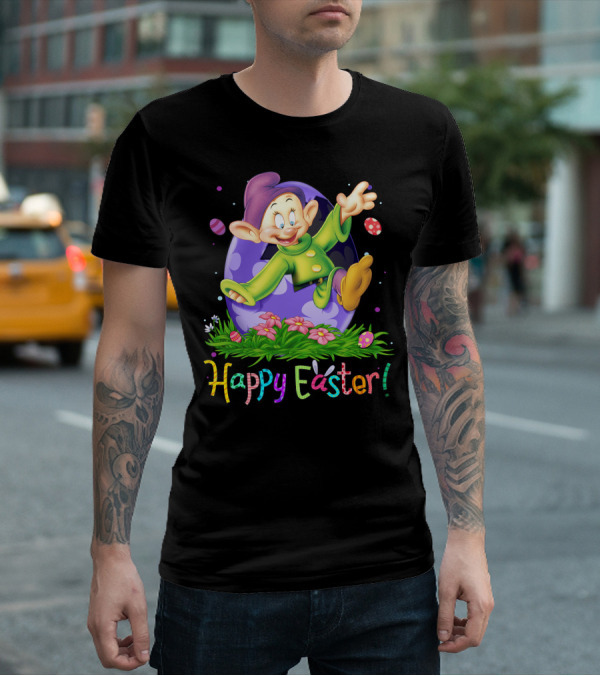 Happy Easter Dopey Disney Seven Dwarfs Purple Egg Celebration T-Shirt