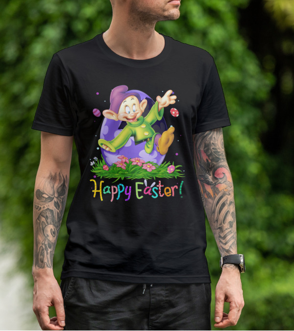 Happy Easter Dopey Disney Seven Dwarfs Purple Egg Celebration T-Shirt