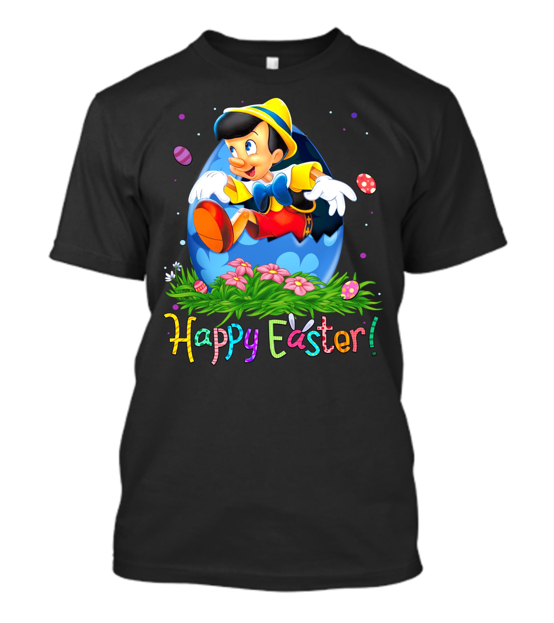 Happy Easter Pinocchio Egg And Flowers T-Shirt