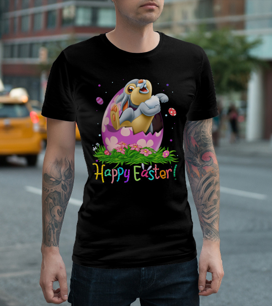 Thumper Happy Easter Bunny Egg Flowers T-Shirt