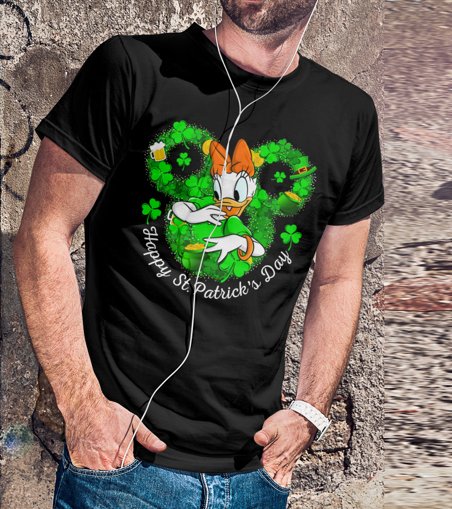 Daisy Happy St. Patrick's Day Shamrocks And Gold T-Shirt