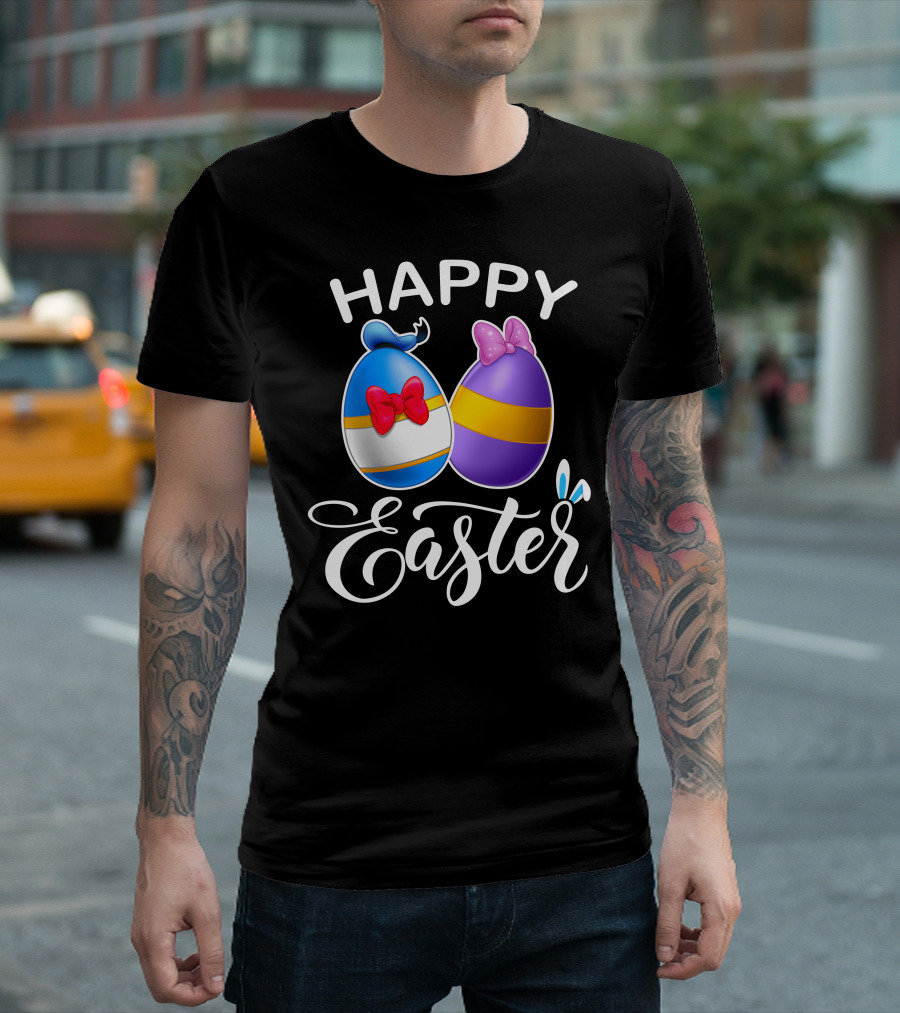 Happy Easter Donald Daisy Eggs With Bows T-Shirt