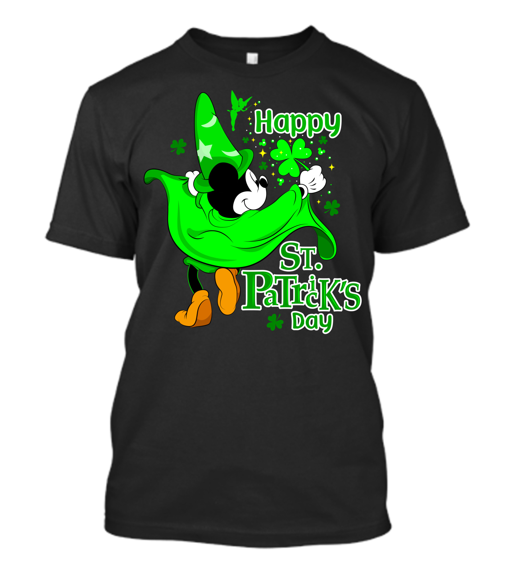 Happy St. Patrick's Day Mickey Fantasia Sparkling Clover And Shamrocks T-Shirt