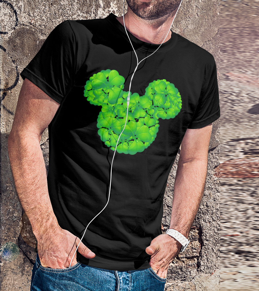 Mickey Shamrocks Green Clover Minnie Ears St. Patrick's Day T-Shirt