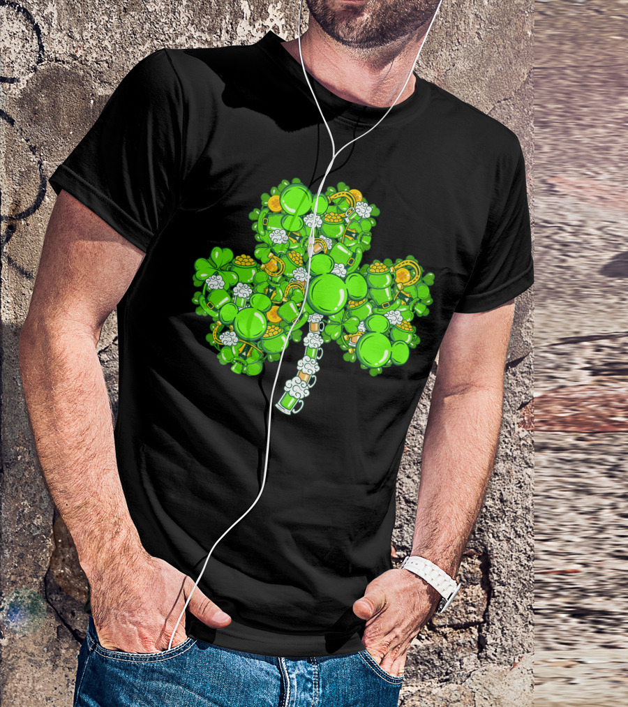 Shamrock Mickey Mouse St. Patrick's Day Elements T-Shirt